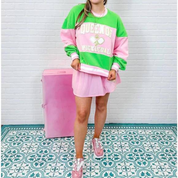NEW QUEEN OF SPARKLES queen of pickleball set in green/pink - Picture 2 of 3